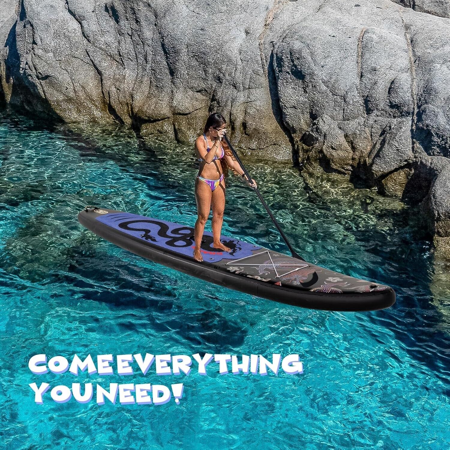 SUP Board 335cm aufblasbar Set Paddle Pumpe Rucksack Finnen Allround