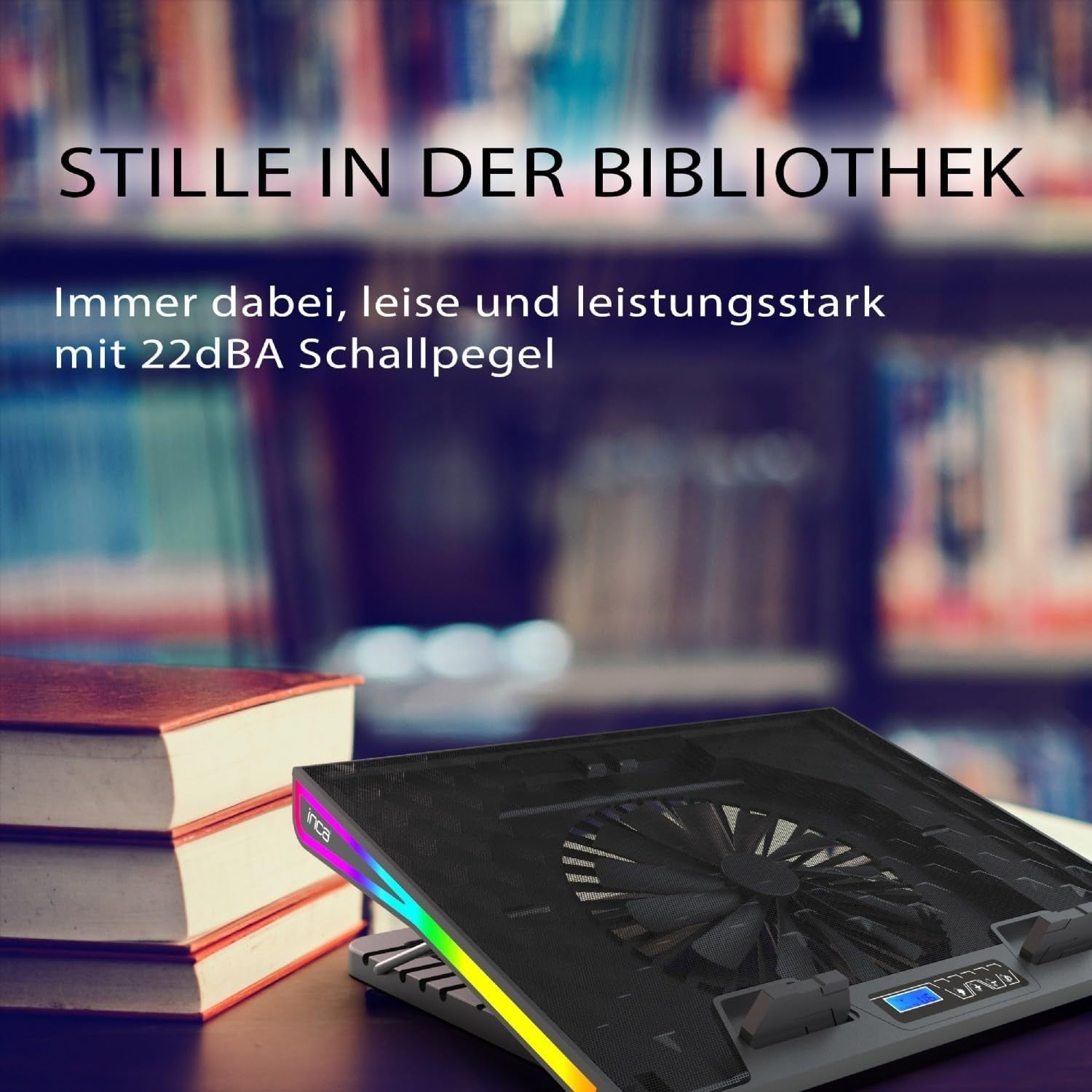 Gaming Laptop Kühler RGB 17,3" Kühlpad LCD Display 5 Höhen Notebook
