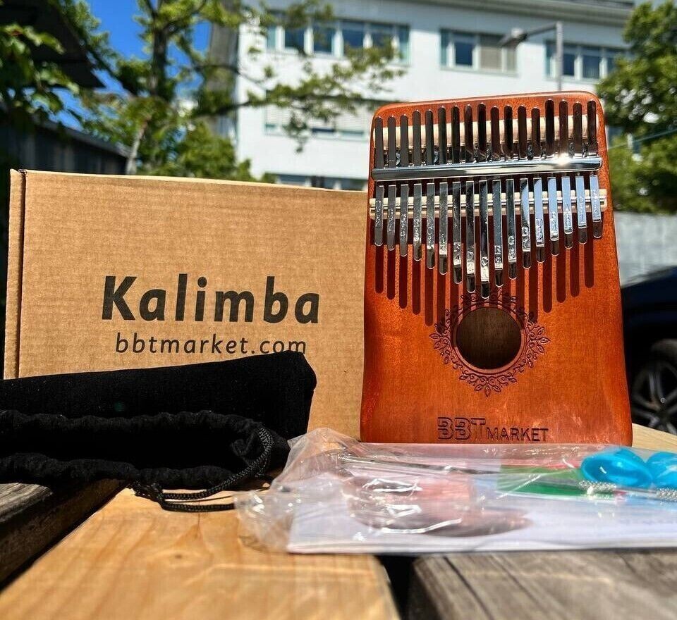17 Tasten Kalimba Daumenklavi Thumb Piano Finger Tastatur Musikinstrument+Halter
