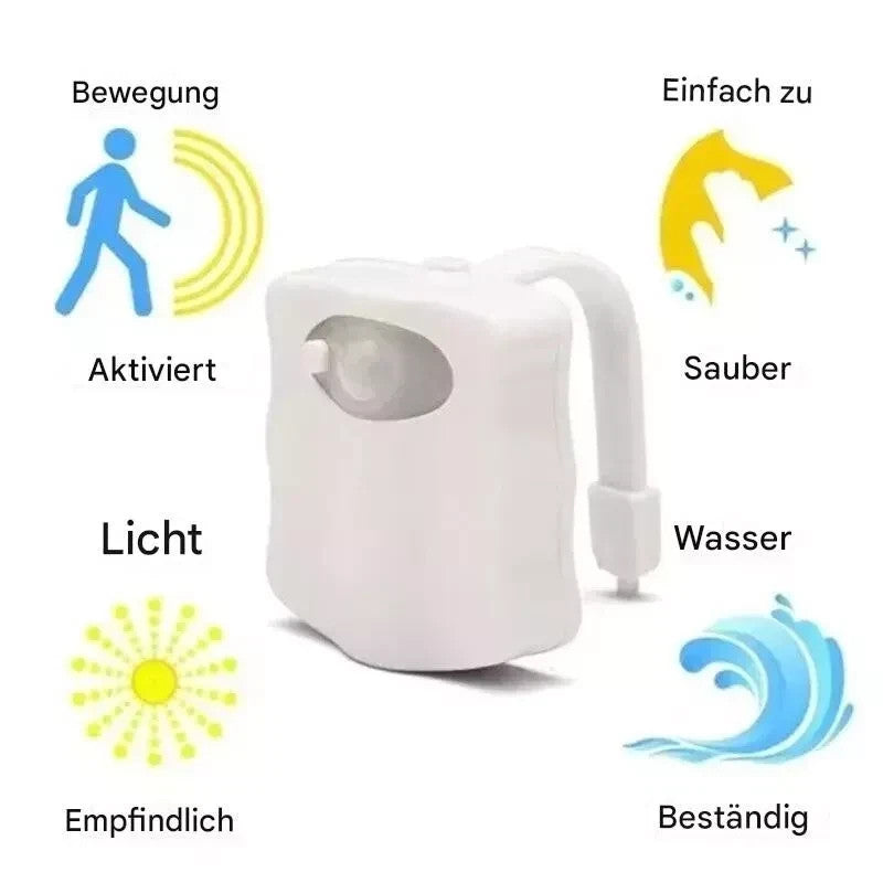 LED Toilettenlicht mit Bewegungssensor – WC Nachtlicht mit 8 Farben