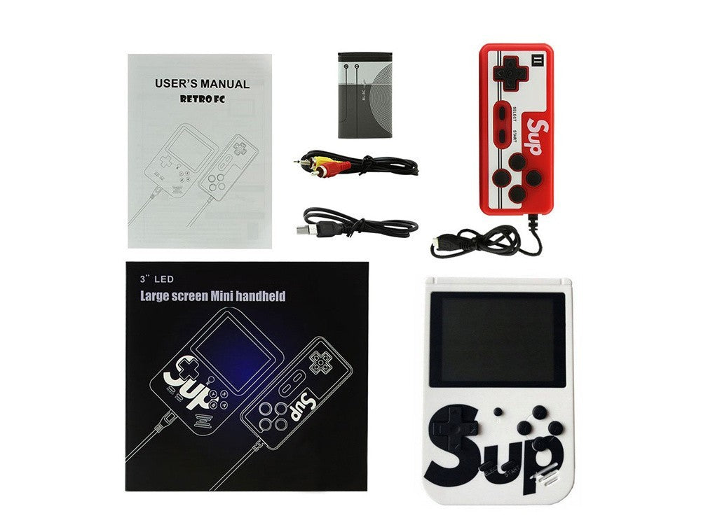 Retro Handheld Spielkonsole – Mini 3.0" LCD, 400 Klassiker Spiele, TV-Ausgang & 2-Spieler-Pad