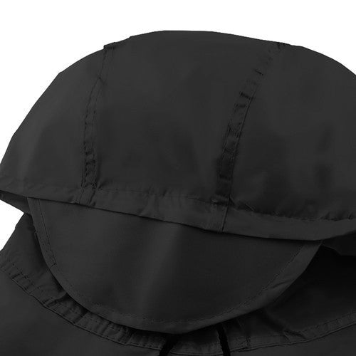 Wasserdichter Regenponcho mit Kapuze & Visier für Outdoor & Festival - Schwarz