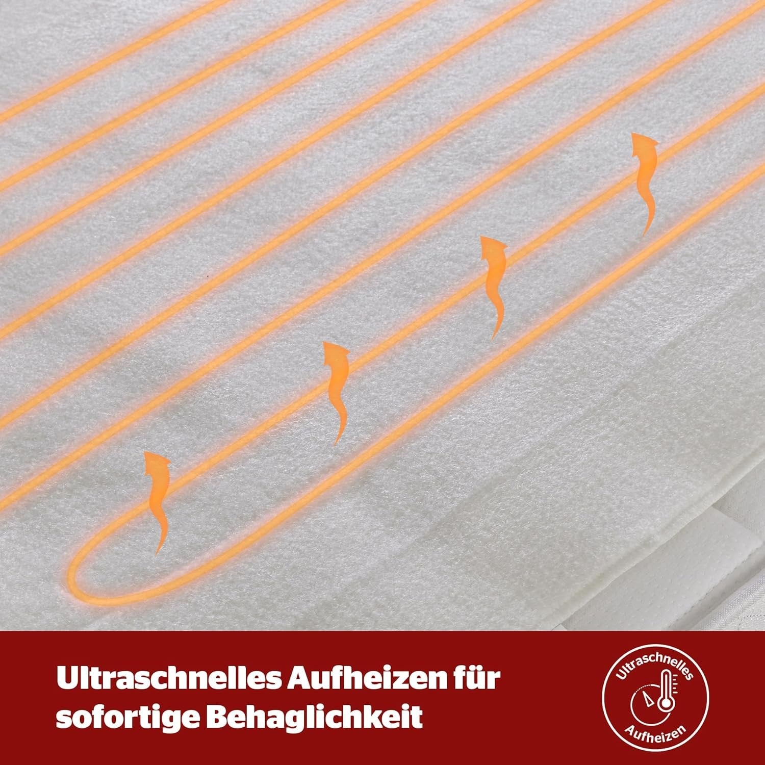 Heizdecke 80x50cm | 3 Stufen Wärmedecke Bett Heizmatte Fleece Waschbar