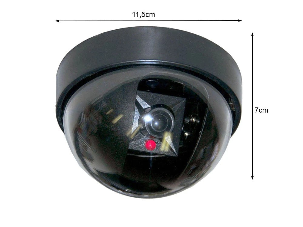 4xDummy Dome Kamera Attrappe mit LED blinkend – Überwachung für Innen & Außen