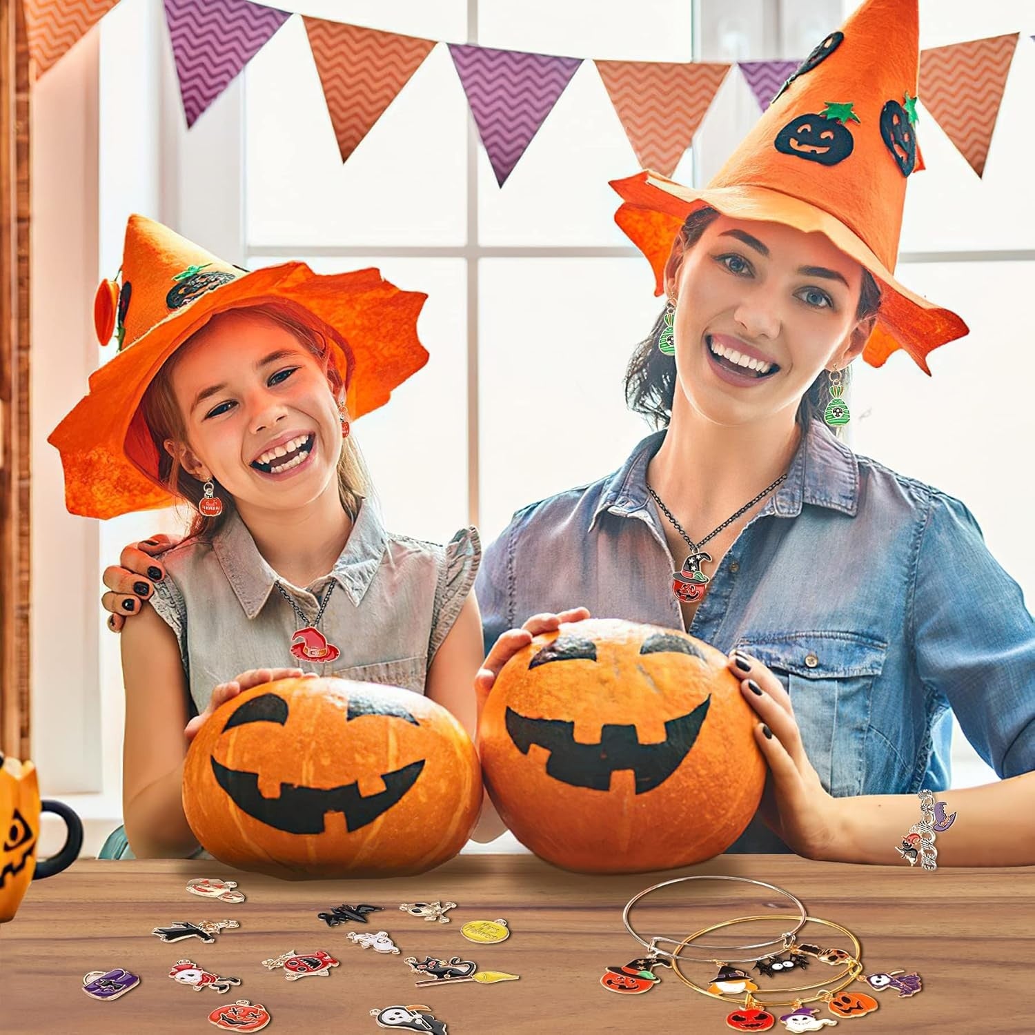 Halloween Charms 110 Stück 🎃 Gold Emaille Anhänger für Schmuck Basteln