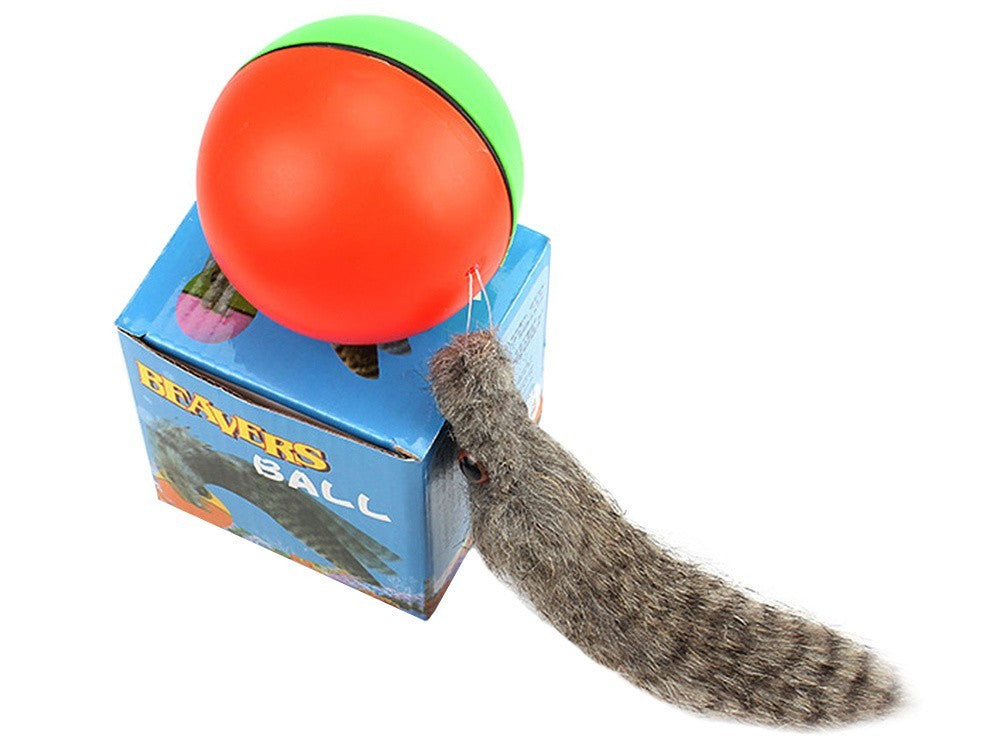 Interaktives Katzenspielzeug – Laufender Ball mit Frettchen & Bewegung – Für Katzen & Hunde, Batteriebetrieben