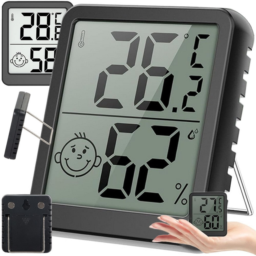 Digitales Thermometer & Hygrometer – Mini Wetterstation mit LCD-Display, Smiley-Komfortanzeige & Magnet – Für Haus, Büro & Gewächshaus