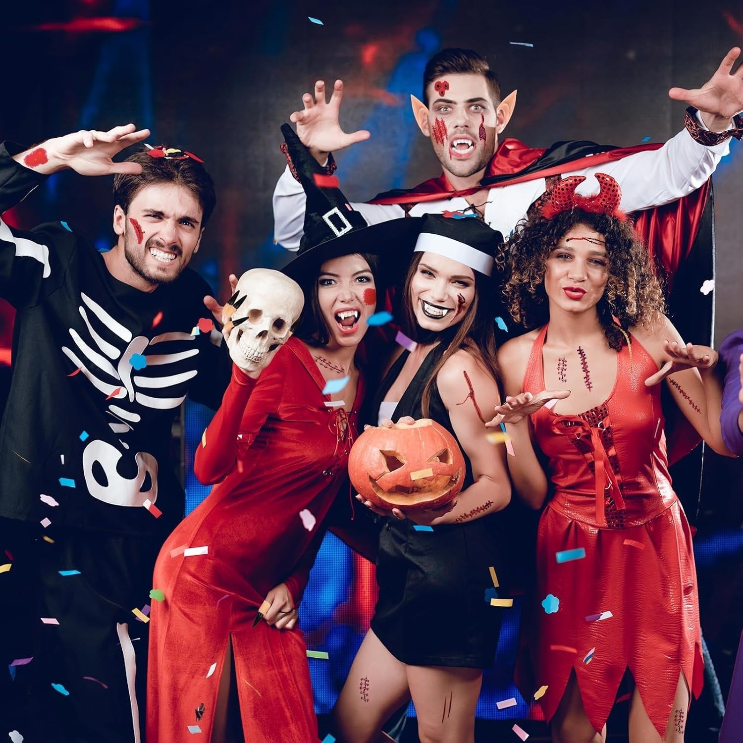 Halloween Vampir Zähne Set Erwachsene Kinder Fangs Elfenohren Krallen 🎃