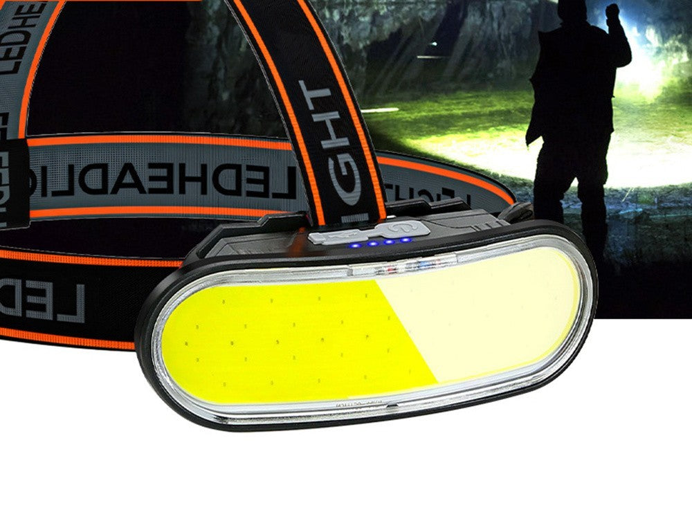 LED Stirnlampe COB USB-C Wiederaufladbar – Kopflampe mit 5 Lichtmodi, Rotlicht, SOS und Akku für Camping, Arbeit und Outdoor
