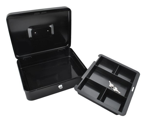 Geldkassette aus Metall 30×24×9 cm – Abschließbare Stahlkassette mit Schlüssel