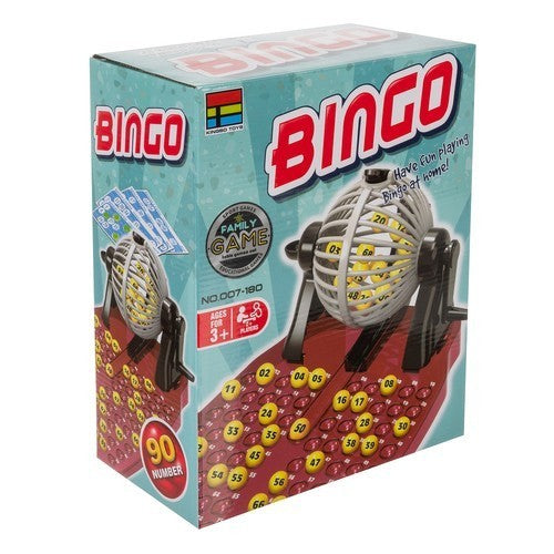 Bingo-Spiel für Kinder und Familien – Komplettes Spielset mit Ziehmaschine, Kugeln und Karten