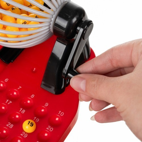 Bingo-Spiel für Kinder und Familien – Komplettes Spielset mit Ziehmaschine, Kugeln und Karten