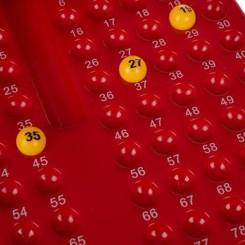Bingo-Spiel für Kinder und Familien – Komplettes Spielset mit Ziehmaschine, Kugeln und Karten