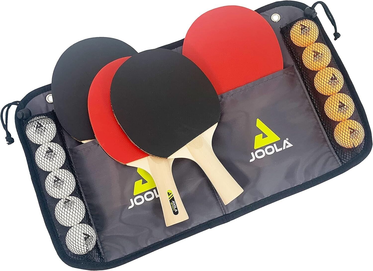 JOOLA Tischtennis Family Set – 4 Schläger, 10 Bälle und Tasche für Familie, Schule und Freizeit