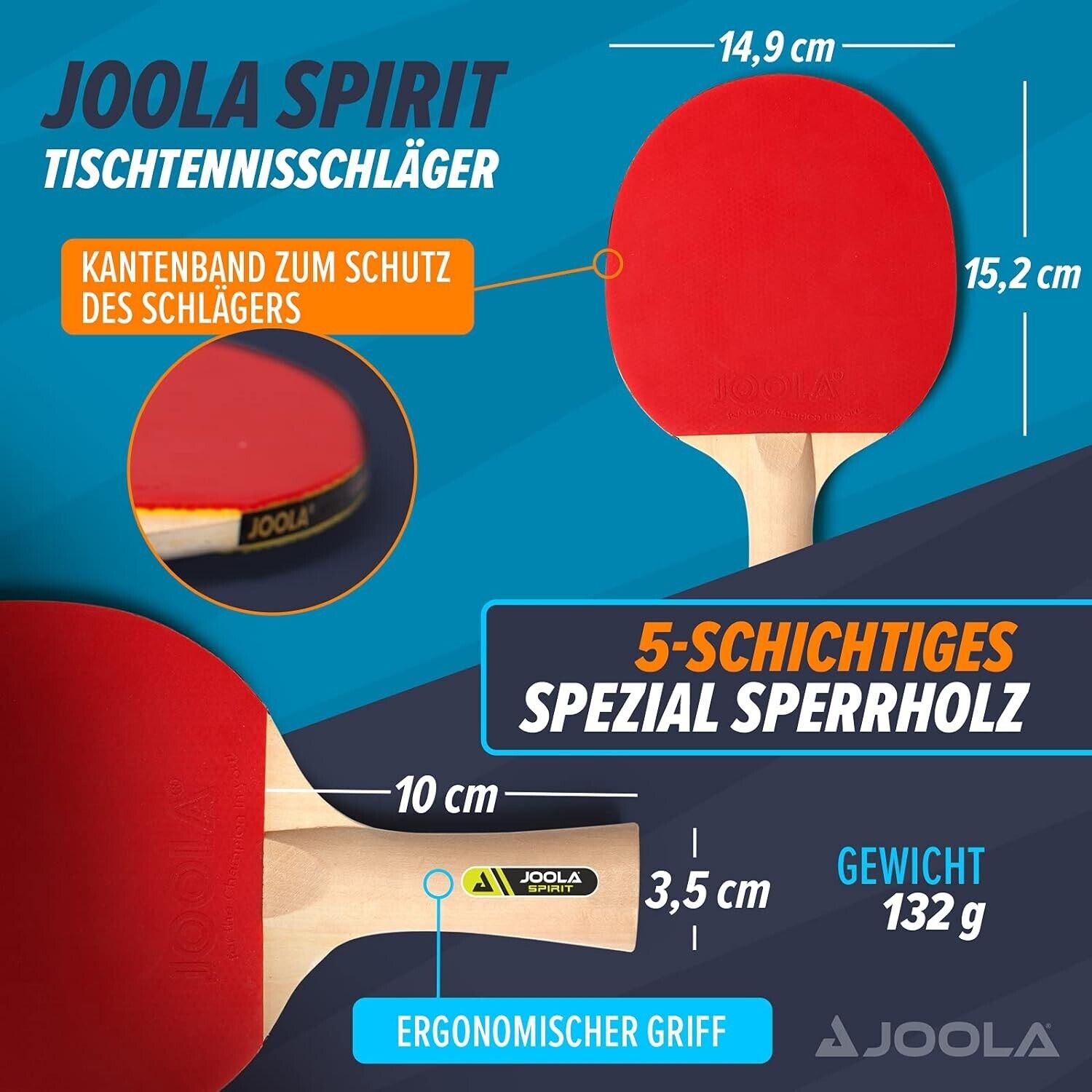 JOOLA Tischtennis Family Set – 4 Schläger, 10 Bälle und Tasche für Familie, Schule und Freizeit