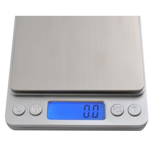 Digitale Küchenwaage 0,1g Präzisionswaage bis 2kg mit LCD Display & Edelstahlfläche