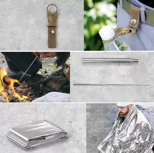 Survival Kit 10-in-1 – Outdoor Notfall-Set mit Messer, Kompass & taktischer Taschenlampe | Professionelles Überlebenspaket