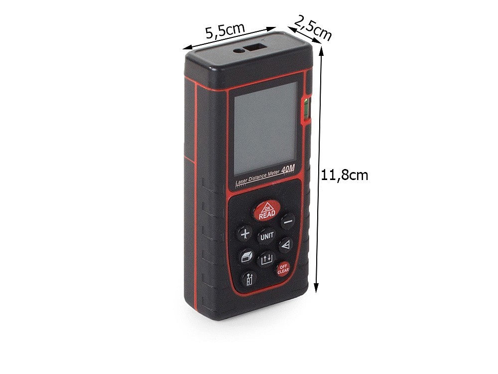 Digitales Laser-Entfernungsmessgerät 40m | Präziser Distanzmesser ±3mm IP54