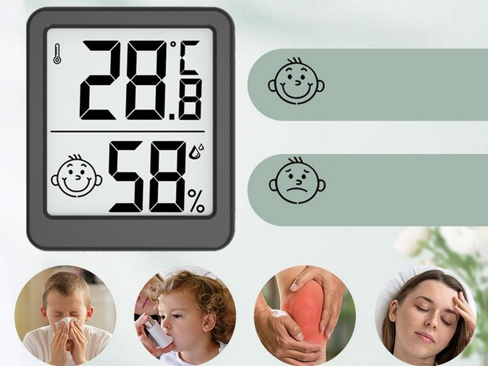 Digitales Thermometer Mini Hygrometer Raum Wetterstation mit Batterie 🌡️ 2 PC
