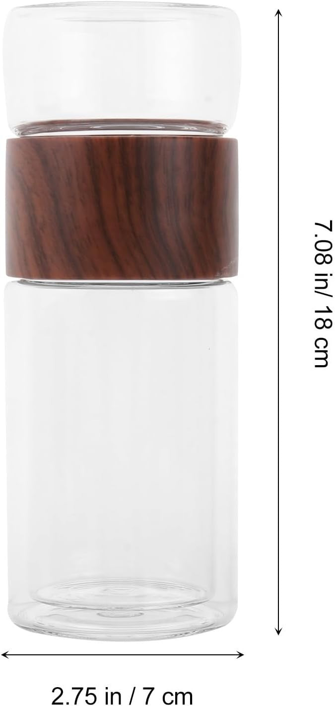 300 ml Glas Teebecher mit Teesieb – Doppelwandig, Hitzebeständig, Tragbar