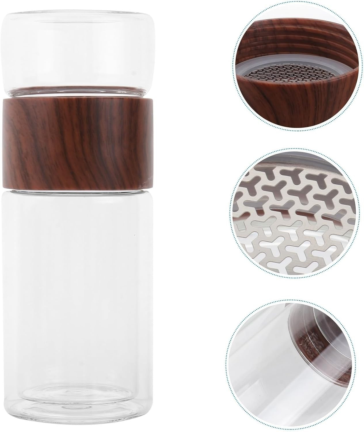 300 ml Hitzebeständiger Glas Teebecher mit Teesieb – Doppelwandige Teetasse