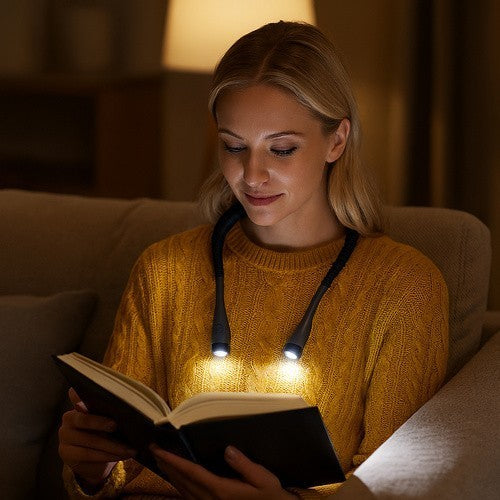 LED Halslampe zum Lesen–Wiederaufladbare USB-C Leselampe mit 3 Lichtmodi
