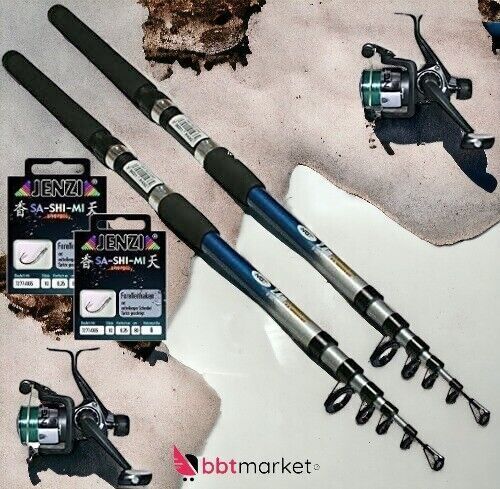 Forellenset Angelset 1er oder 2er Set mit Rute Rolle Schnur Haken