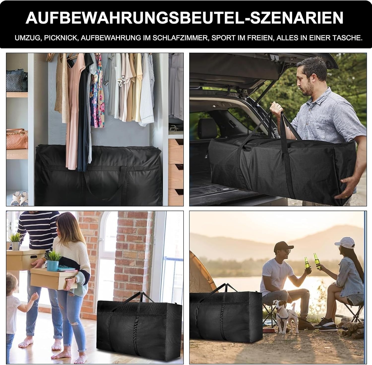 XXL Reisetasche 180L wasserdicht Duffel Bag Aufbewahrungstasche