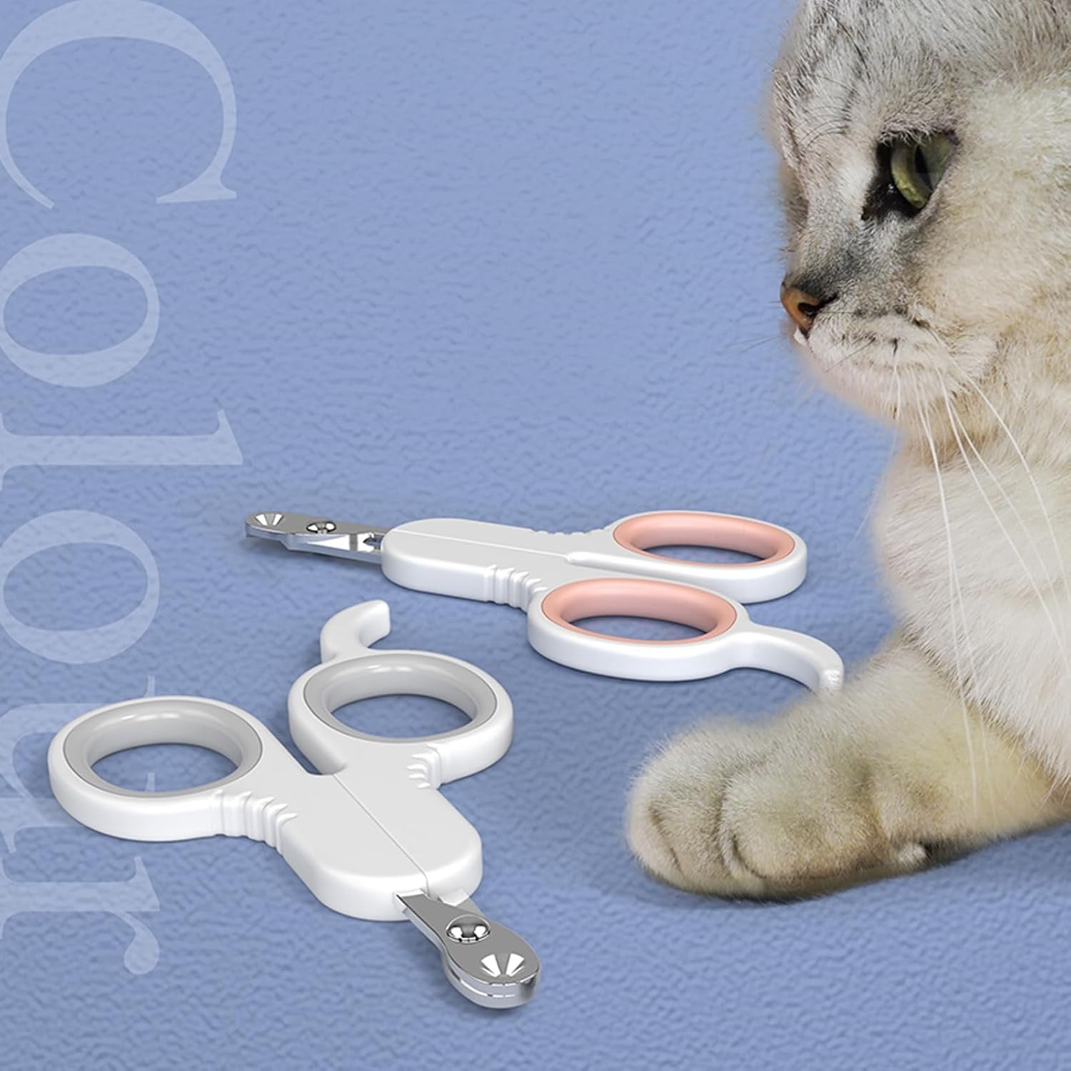 ZEWZE Krallenschere Katzen Nagelknipser Edelstahl Grau für Haustiere