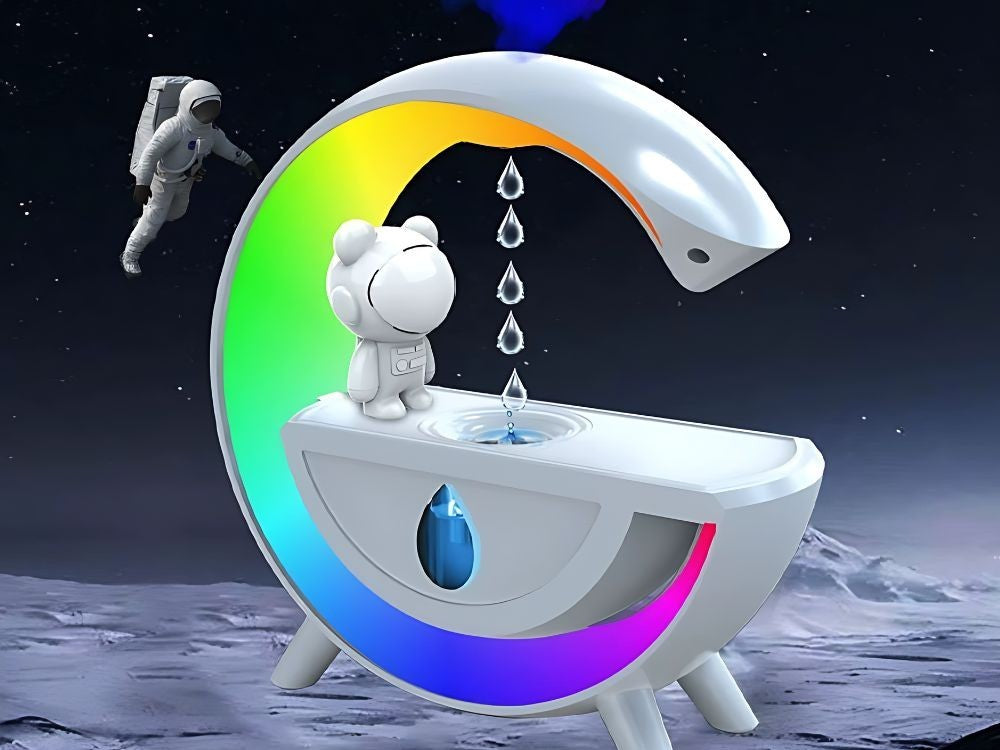 Luftbefeuchter Astronaut mit Bluetooth Lautsprecher LED RGB USB Mist