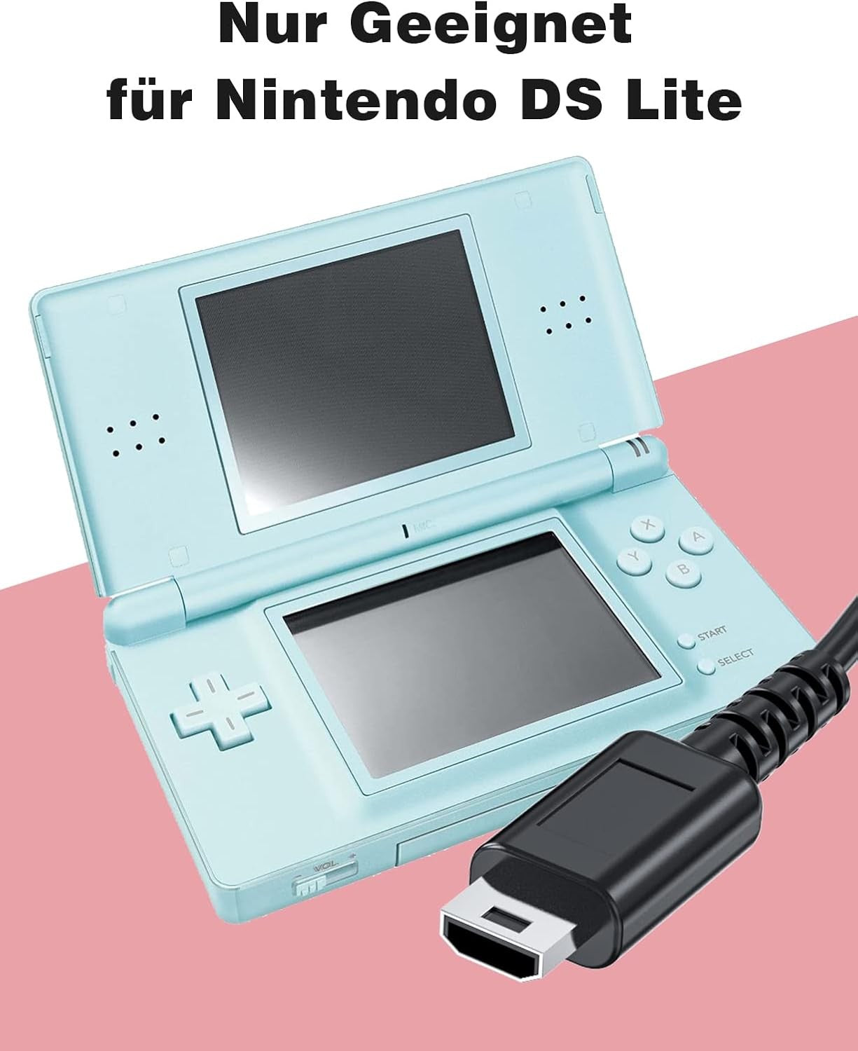 Ladekabel für Nintendo DS Lite – 1,2 m, 1 A, Schwarz