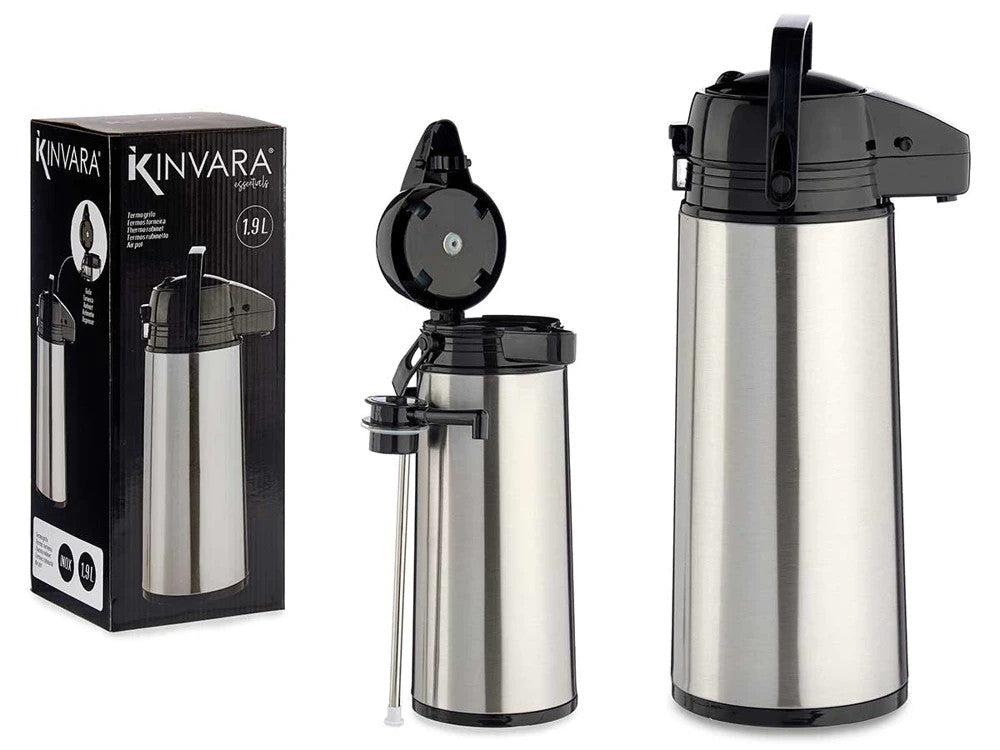 Thermoskanne mit Edelstahlhahn 1,9 L Isolierkanne Kaffee Tee ☕