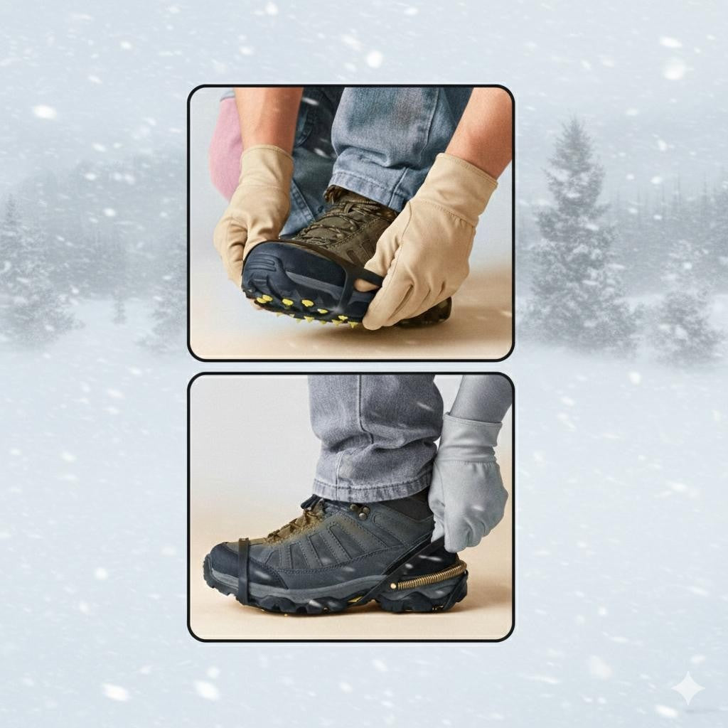 Schuhspikes Anti Rutsch Eiskrallen Wanderhilfe Gr. 35–39 M Spiraldraht - 1 Paar