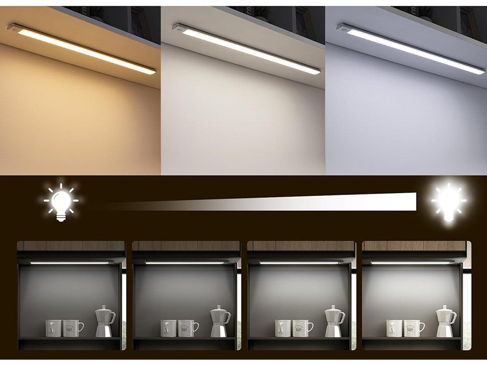 LED Unterbauleuchte 30 cm USB wiederaufladbar mit Bewegungsmelder und Dämmerungssensor