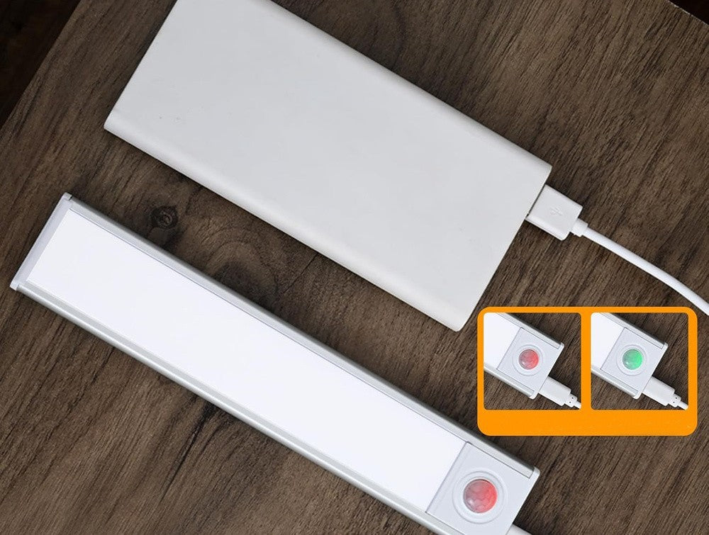 LED Unterbauleuchte 30 cm USB wiederaufladbar mit Bewegungsmelder und Dämmerungssensor