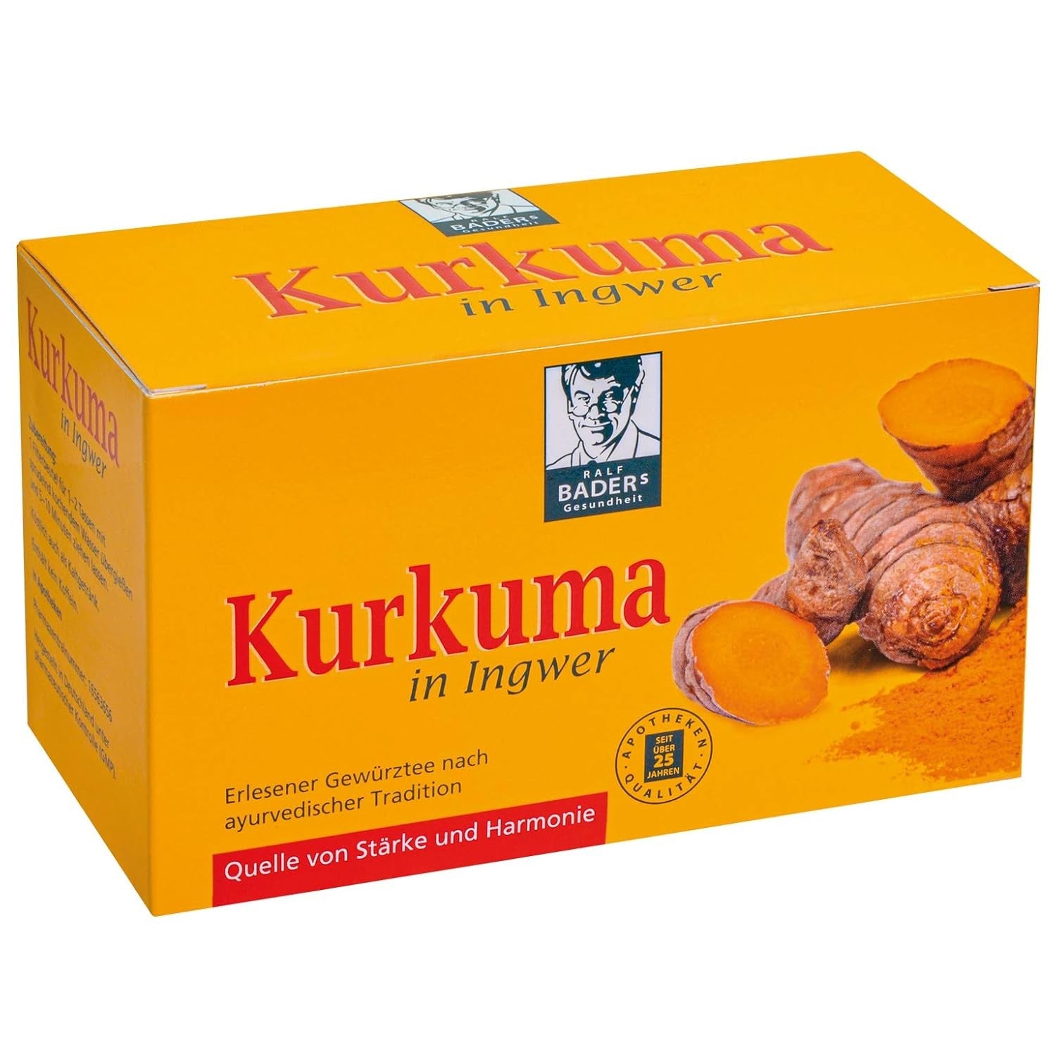 BADERs Kurkuma Ingwer Tee 20 Filterbeutel Ayurvedischer Gewürztee Apotheke
