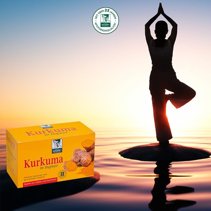 BADERs Kurkuma Ingwer Tee 20 Filterbeutel Ayurvedischer Gewürztee Apotheke