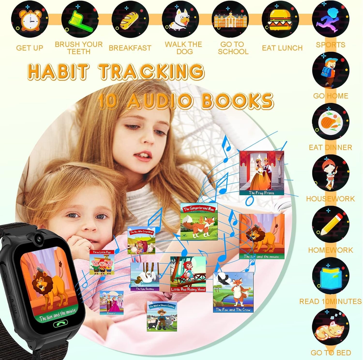 PTHTECHUS Smartwatch Kinder - 1.68'' Uhr Telefon für Mädchen Jungen mit Anruf