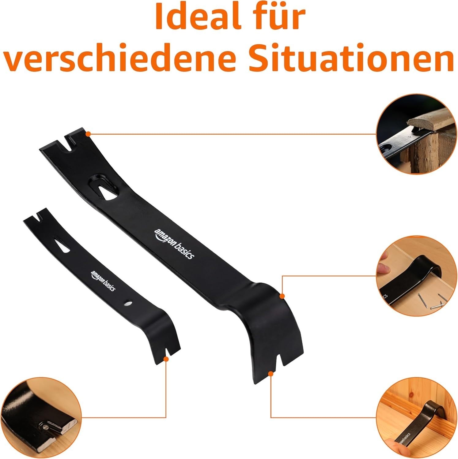 Brecheisen Set 4-teilig – Nagelzieher Hebeleisen für Holzarbeiten