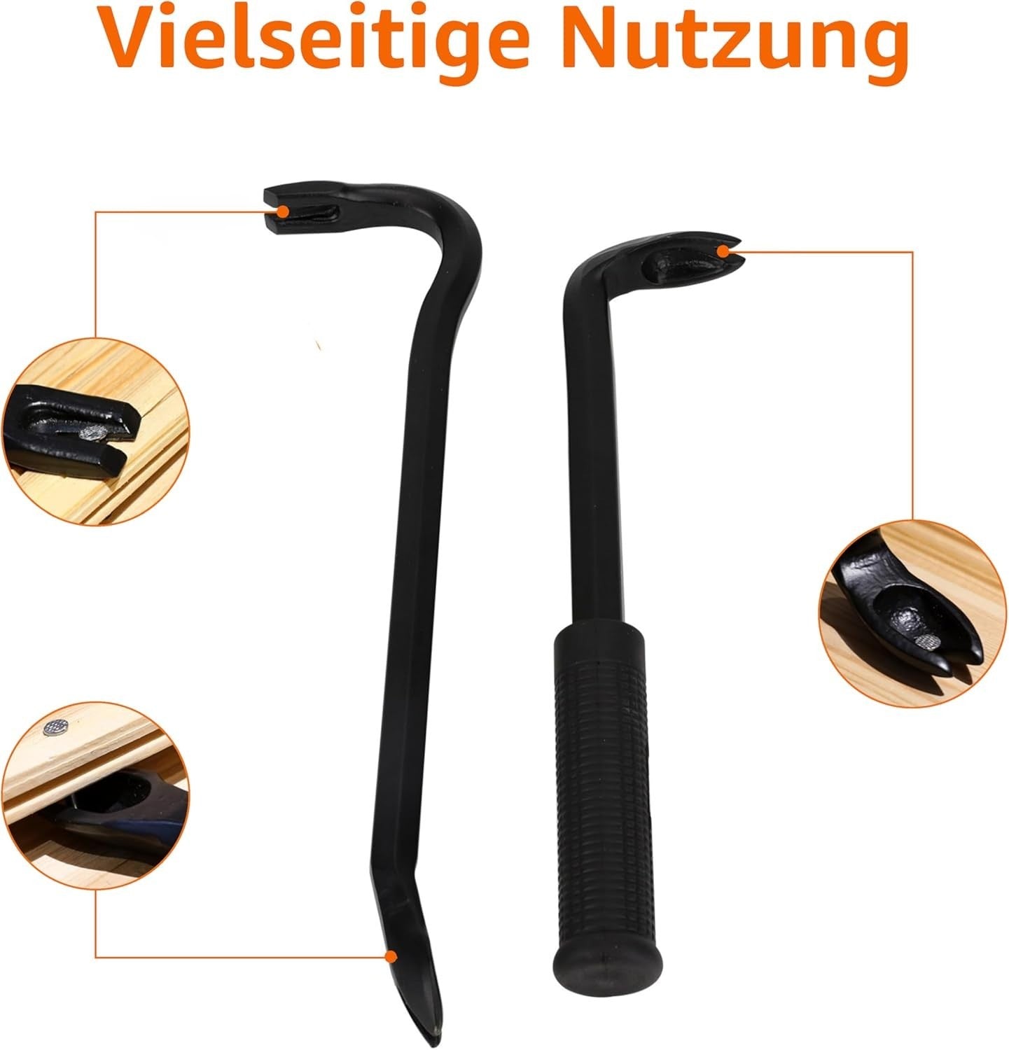 Brecheisen Set 4-teilig – Nagelzieher Hebeleisen für Holzarbeiten