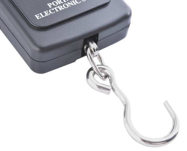RUHHY Reisegepäckwaage 40 kg – Digitale Kofferwaage mit LED Display, Tara-Funktion und Haken