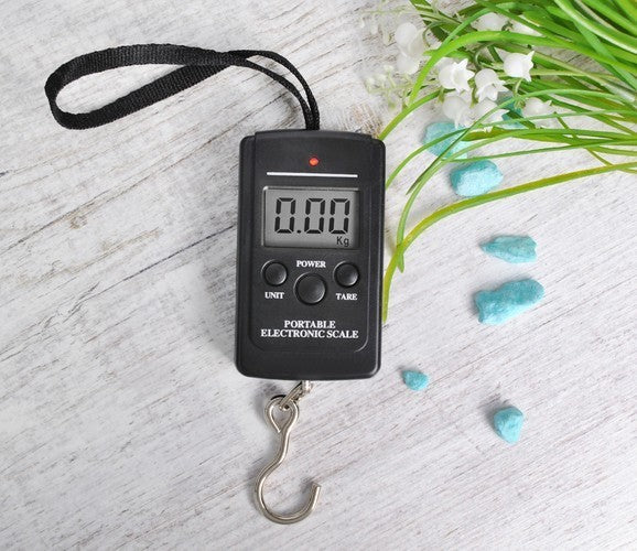 RUHHY Reisegepäckwaage 40 kg – Digitale Kofferwaage mit LED Display, Tara-Funktion und Haken