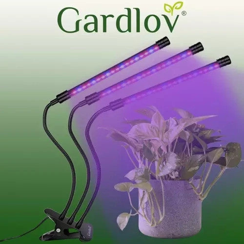 LED Pflanzenlampe 3 Kopf Grow Lampe Vollspektrum Pflanzenlicht USB Timer