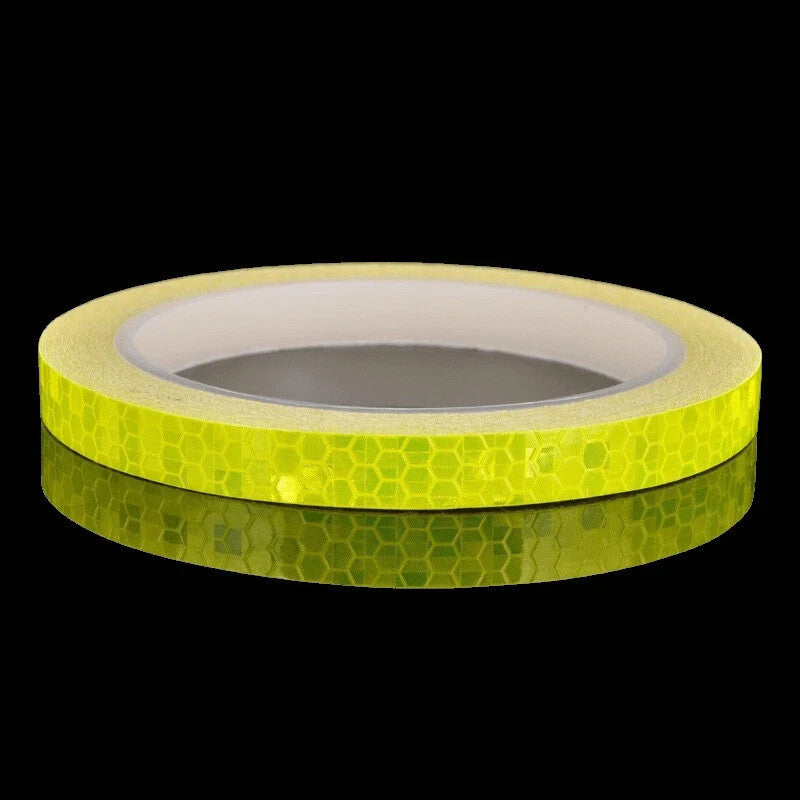 Reflektierendes Klebeband Gelb 8m x 1cm – Warnband für Fahrrad, Auto und Motorrad