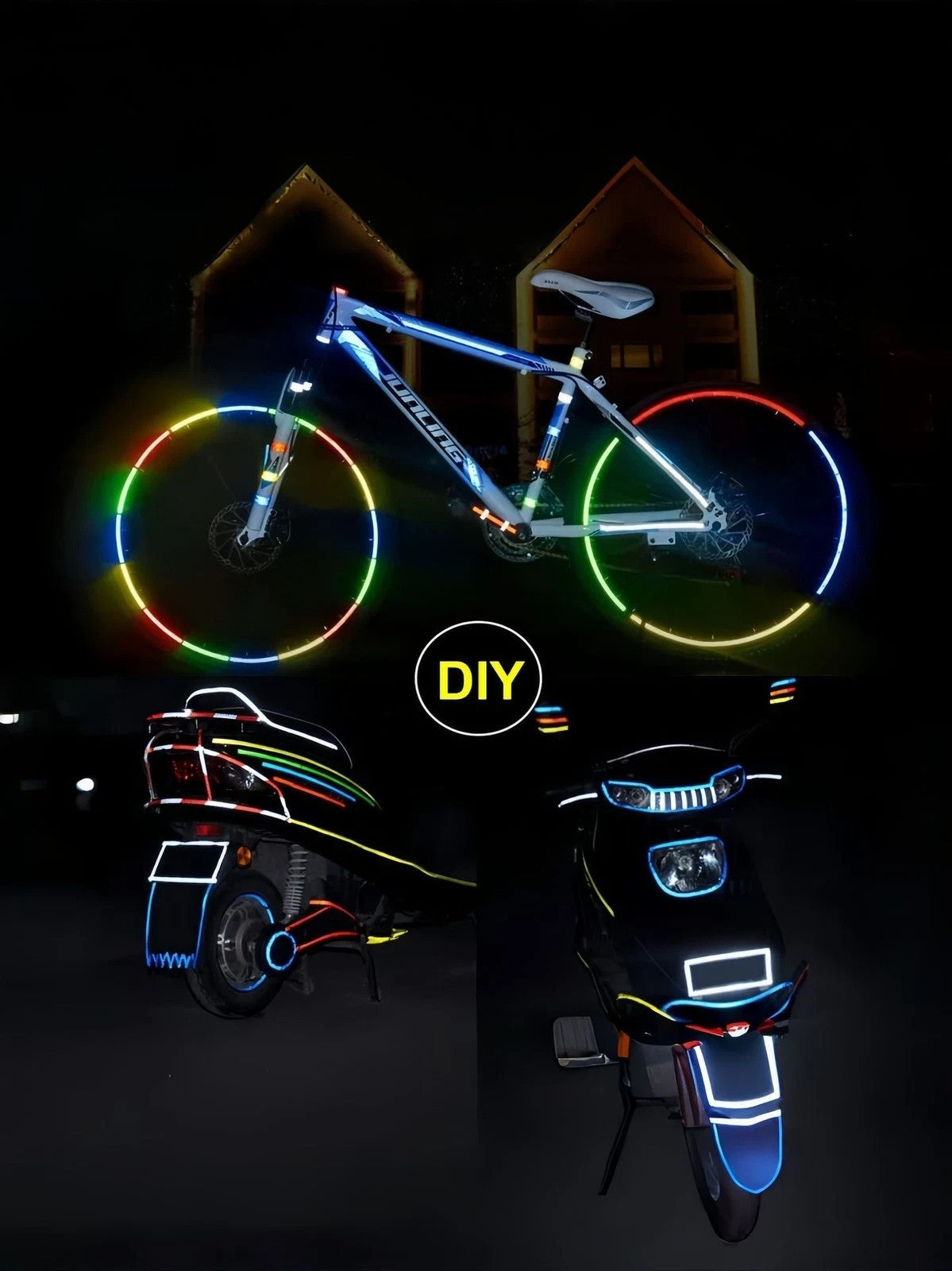 Reflektierendes Klebeband 3 Stück 8m – Warnband für Fahrrad, Auto, Motorrad