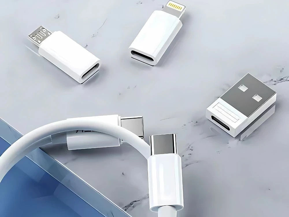 5in1 Ladekabel Adapter Set – USB-C Lightning Micro USB mit SIM Tool Etui
