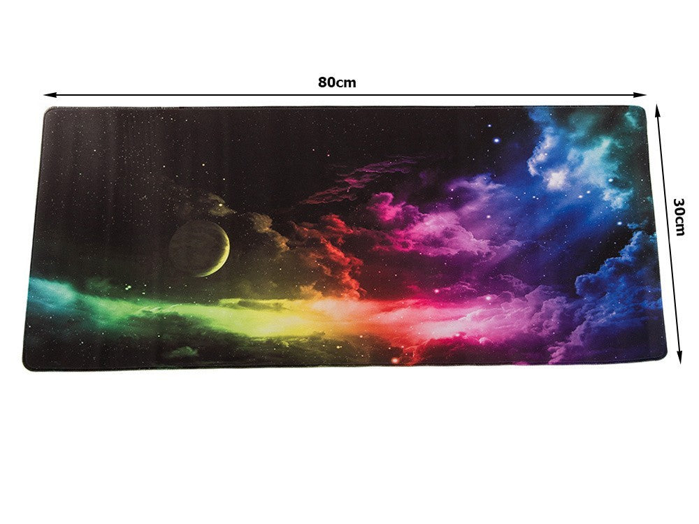 Gaming Mauspad XXL 80x30 Cosmos Groß Schreibtisch Unterlage Rutschfest