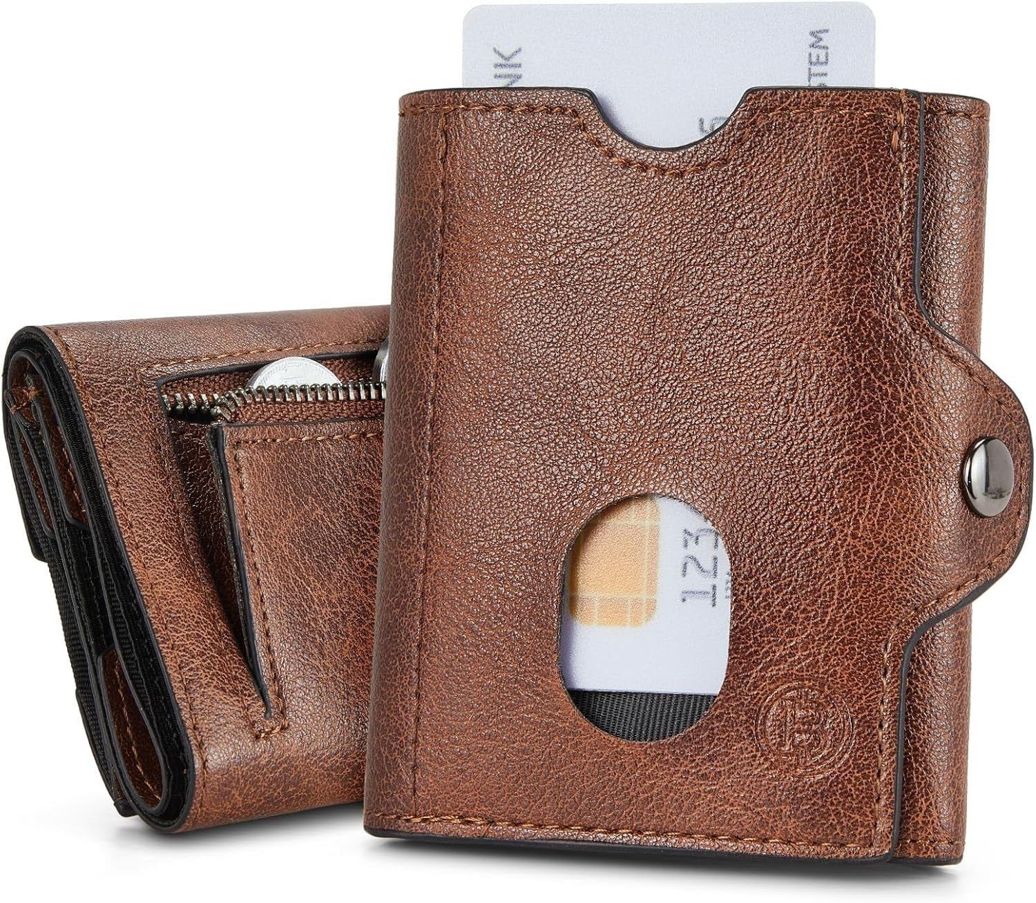 BOSTANTEN Geldbörse Herren RFID Slim Portemonnaie mit Münzfach Lederoptik