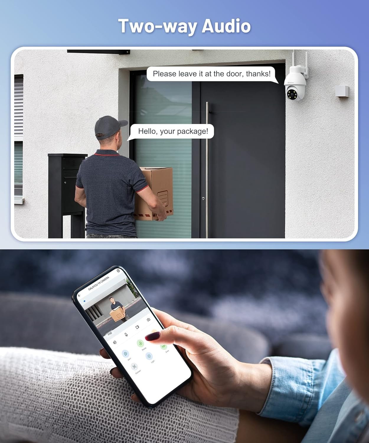 GALAYOU Außenkamera WLAN 2K PTZ Überwachungskamera Nachtsicht Alexa