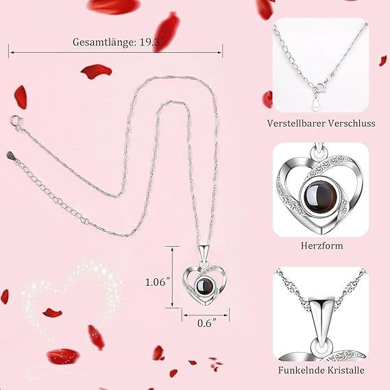 Ewige Rose Geschenkset mit 925 Silber Kette Valentinstag Geschenk